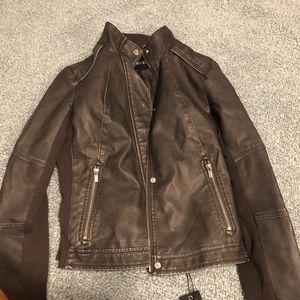 Black Woman's Express Vegan Leather Jacket XS